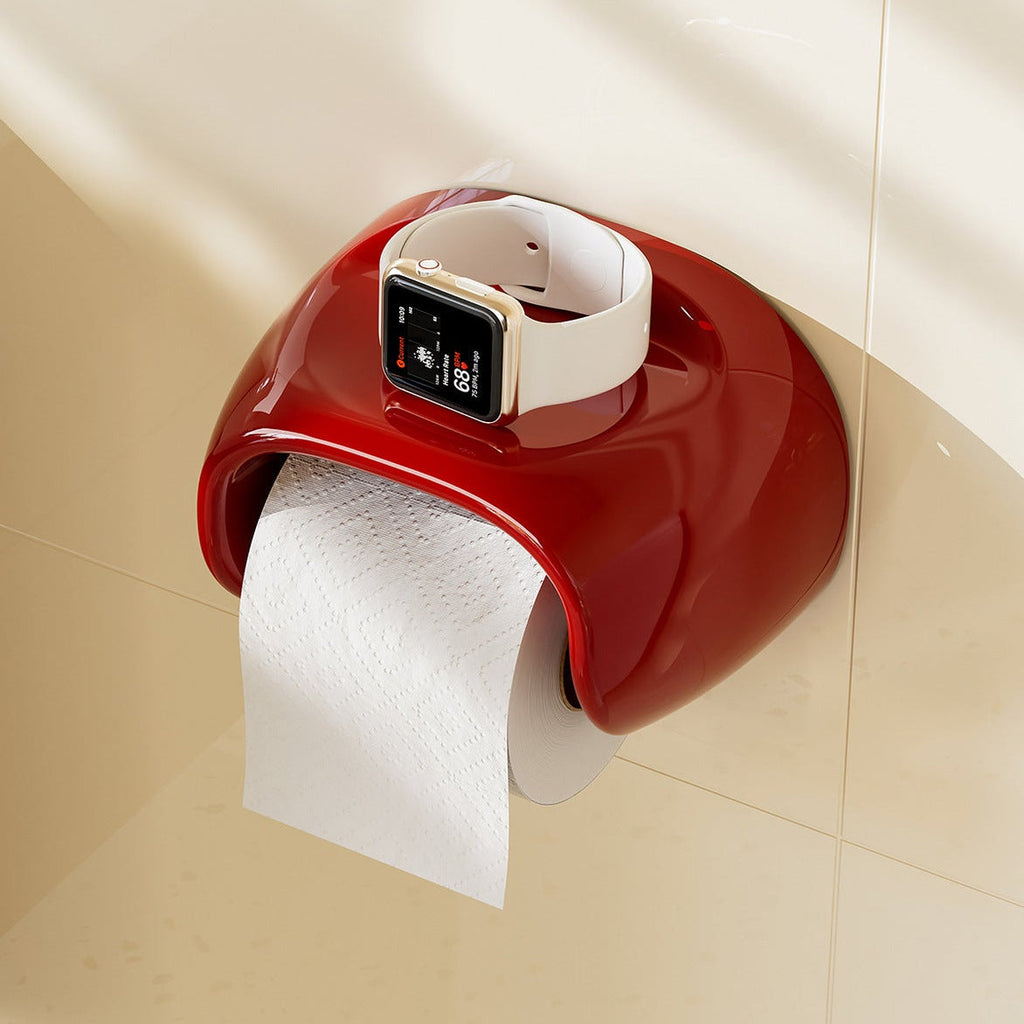 Toiletrulleholder Pet Vægmontering Med Åben Bund Og Integreret Hylde