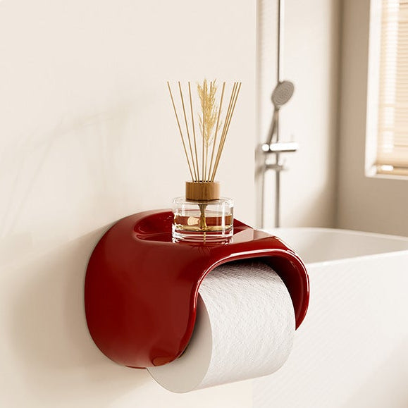Toiletrulleholder Pet Vægmontering Med Åben Bund Og Integreret Hylde