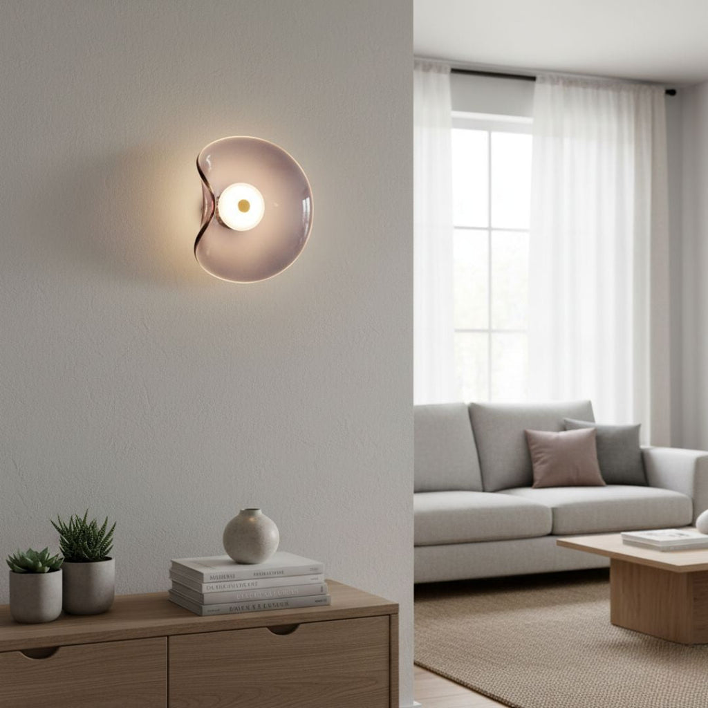 Moderne Glas Væglampe med Blødt LED Ambientelys