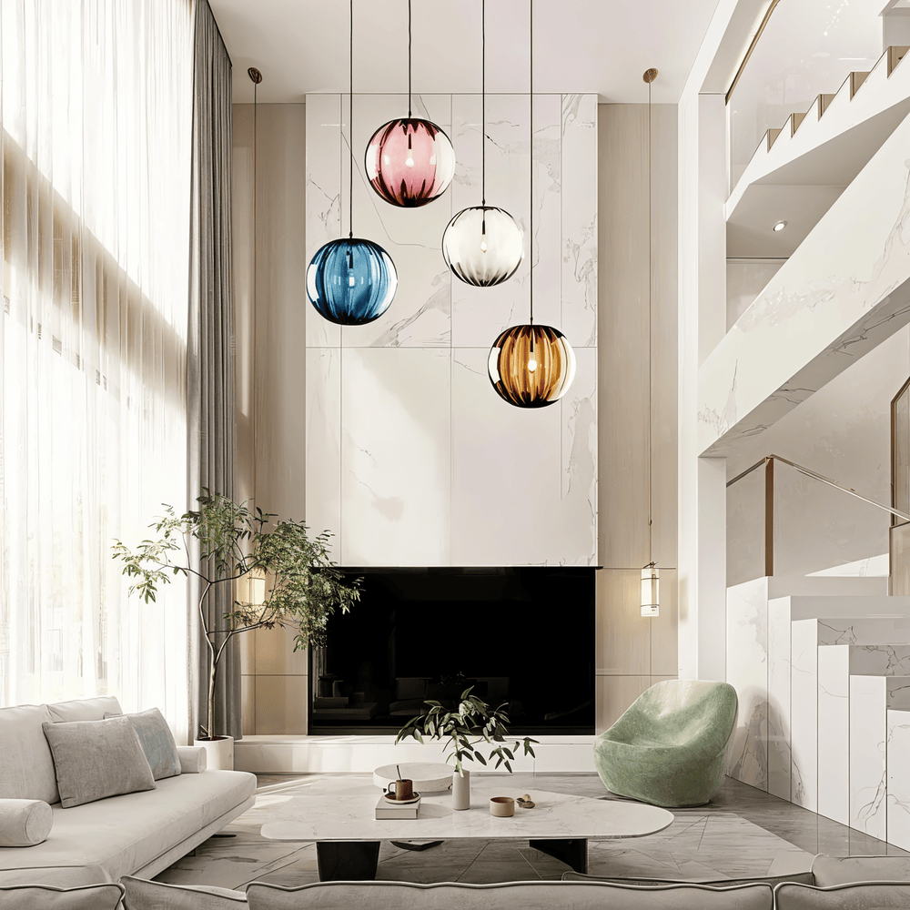 Nordisk Loftlampe Med Glasskærm Til Blød Harmonisk Belysning