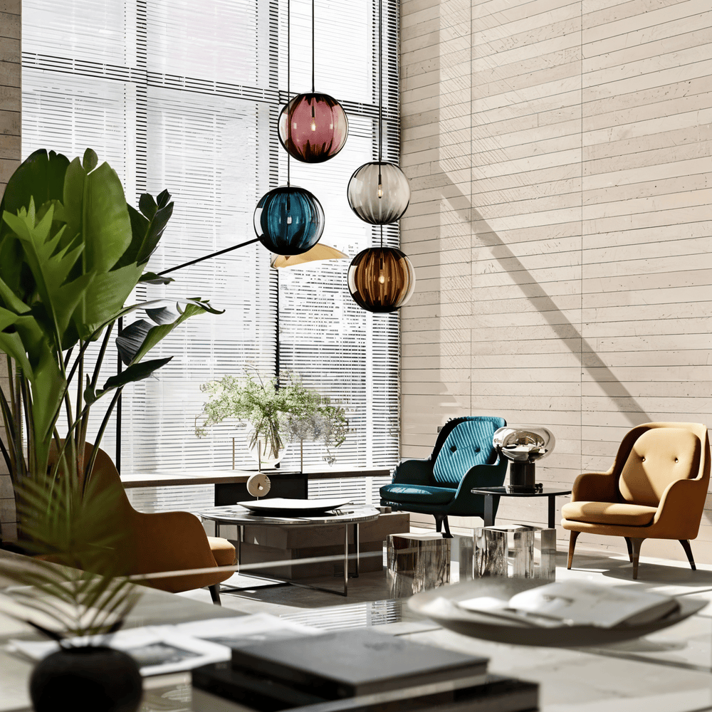 Nordisk Loftlampe Med Glasskærm Til Blød Harmonisk Belysning