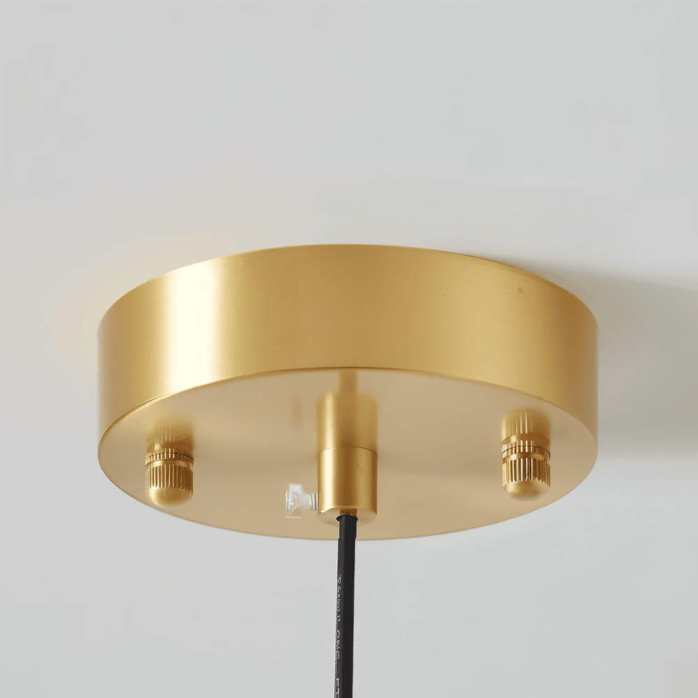 Retro Glas Pendellampe Med Kobberdetaljer Til Blød Elegant Belysning