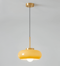 Retro Glas Pendellampe Med Kobberdetaljer Til Blød Elegant Belysning