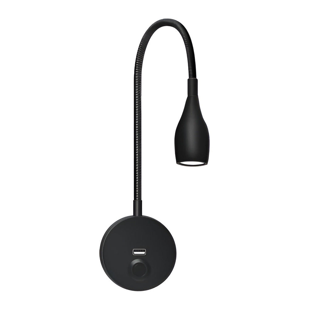 Justerbar LED Væglampe Med Touch Og USB Til Praktisk Daglig Belysning