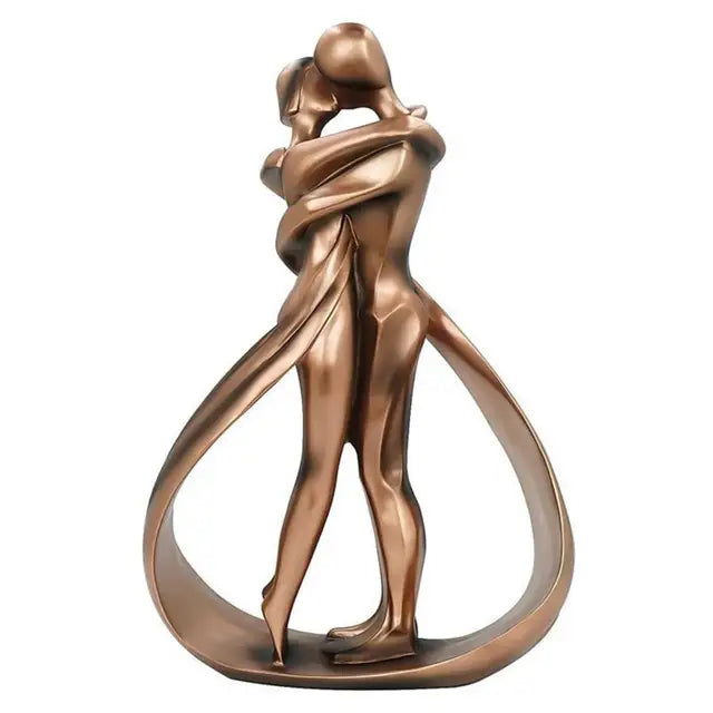Harpiks Skulptur Med Omfavnende Figurer Og Symbolsk Udtryk