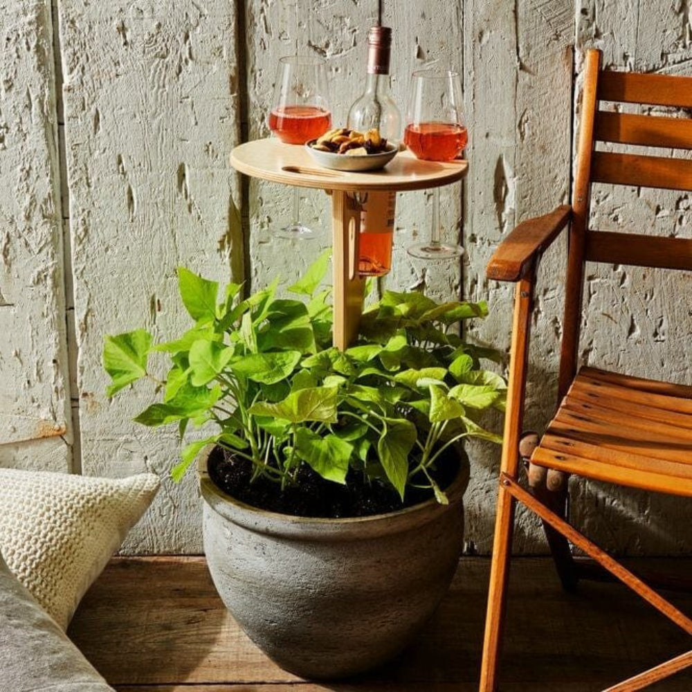 Foldbart Picnicbord Med Vinholder Og Udendørs Kompakt Struktur