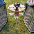 Foldbart Picnicbord Med Vinholder Og Udendørs Kompakt Struktur