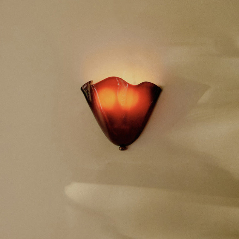 Væglampe i Glasmaleri med Retro Silhuet og Blødt Ledlys