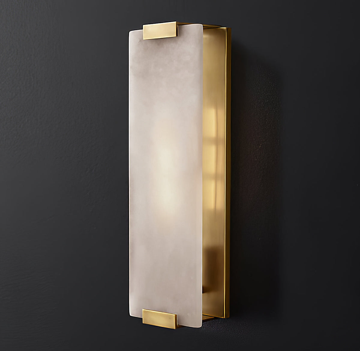 Alabaster Væglampe med Metalstruktur for Blød og Elegant Indendørs Belysning