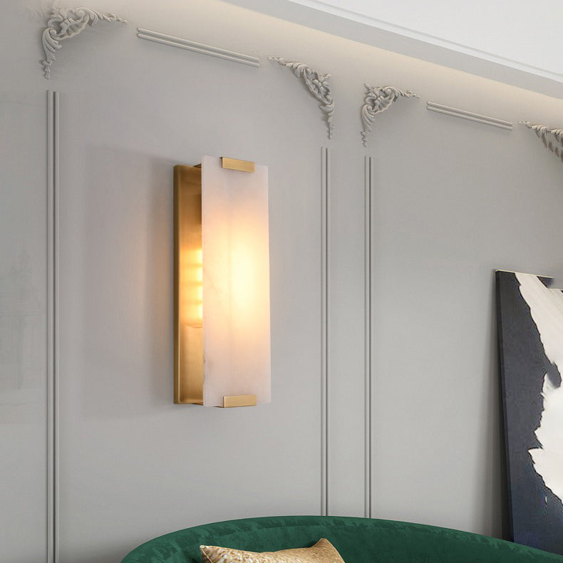 Alabaster Væglampe med Metalstruktur for Blød og Elegant Indendørs Belysning
