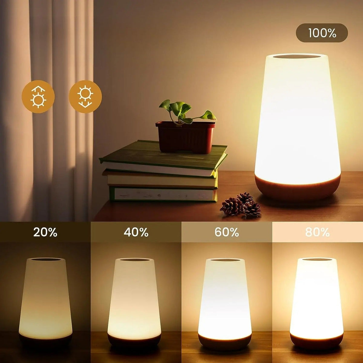 Trådløs RGB LED-Natlampe med Fjernbetjening