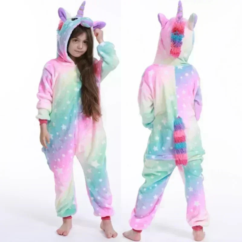 Enhjørning Onesie i Fleece Til Hygge Og Leg Derhjemme