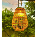 Rattan Udendørs Solcellelampe Med Automatisk Skumringslys Og Vejrfast Design