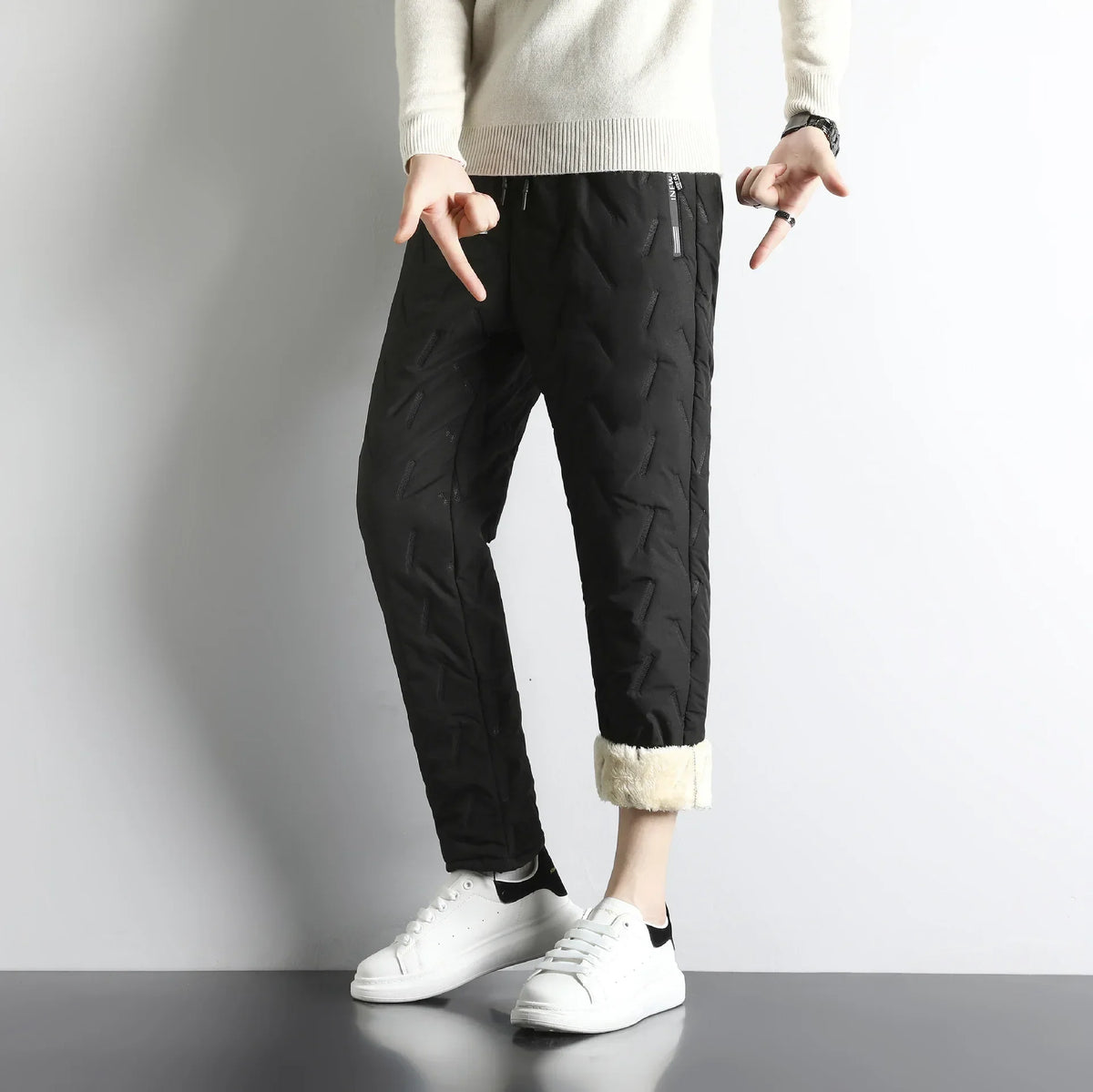Unisex Fleece Joggingbukser med Varmt For