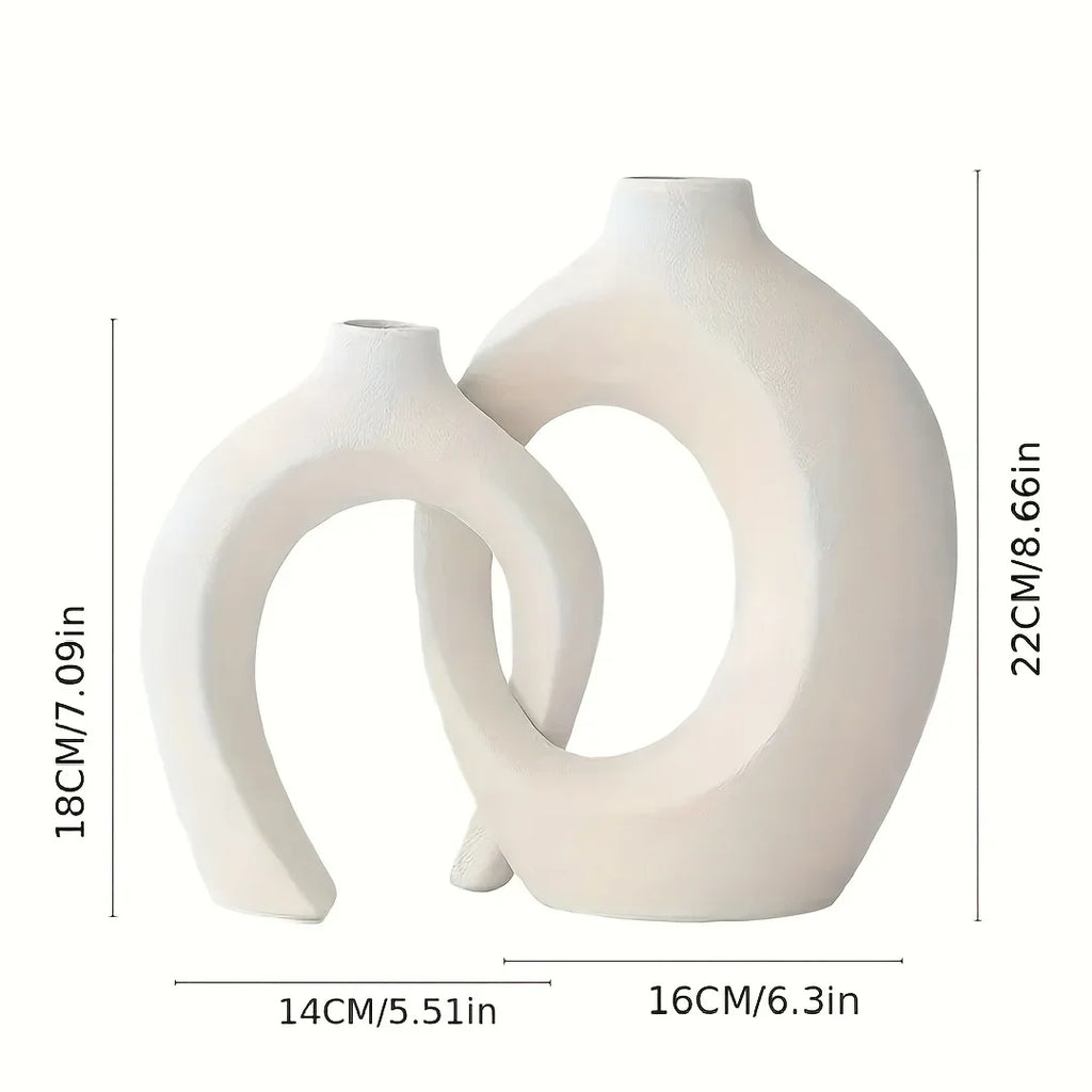 Vasesæt Af Keramik Og Porcelæn Med Moderne Boho‑Udtryk