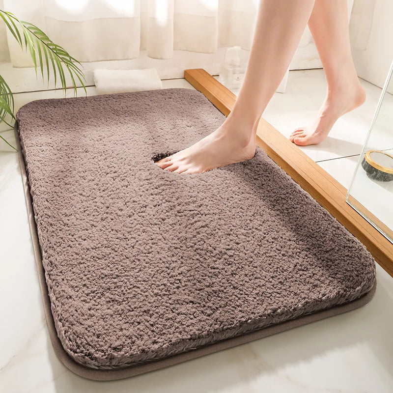 Bademåtte Med Ekstra Tykk Mikrofiber Og Skridsikker Bund