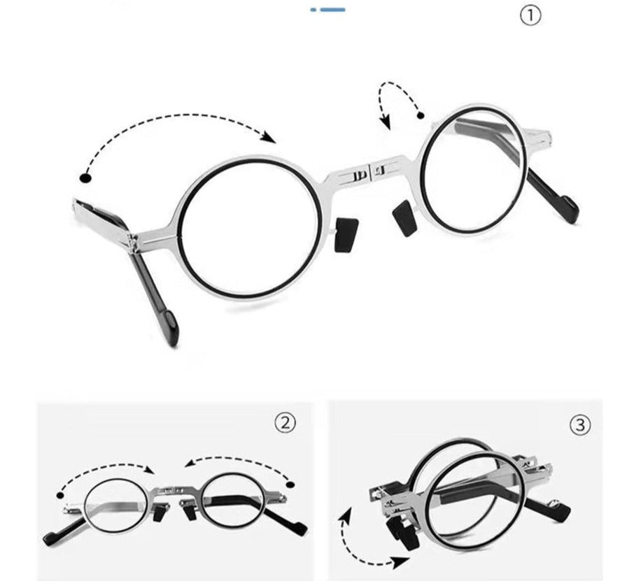 Sammenfoldelige Læsebriller Med Fleksibelt Design Og Beskyttende Etui