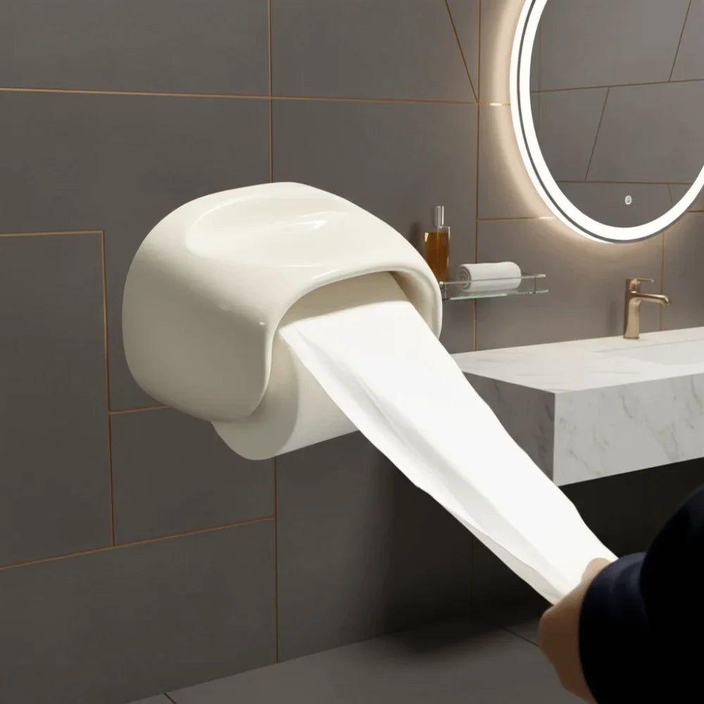 Toiletrulleholder Pet Vægmontering Med Åben Bund Og Integreret Hylde