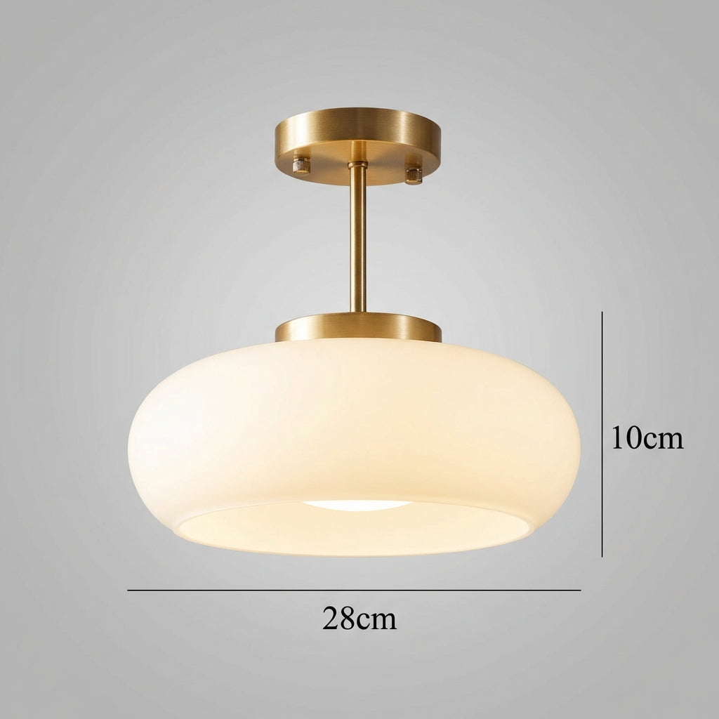 Loftlampe i Glas med Varm Ledbelysning og Vintage Udtryk