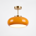 Loftlampe i Glas med Varm Ledbelysning og Vintage Udtryk