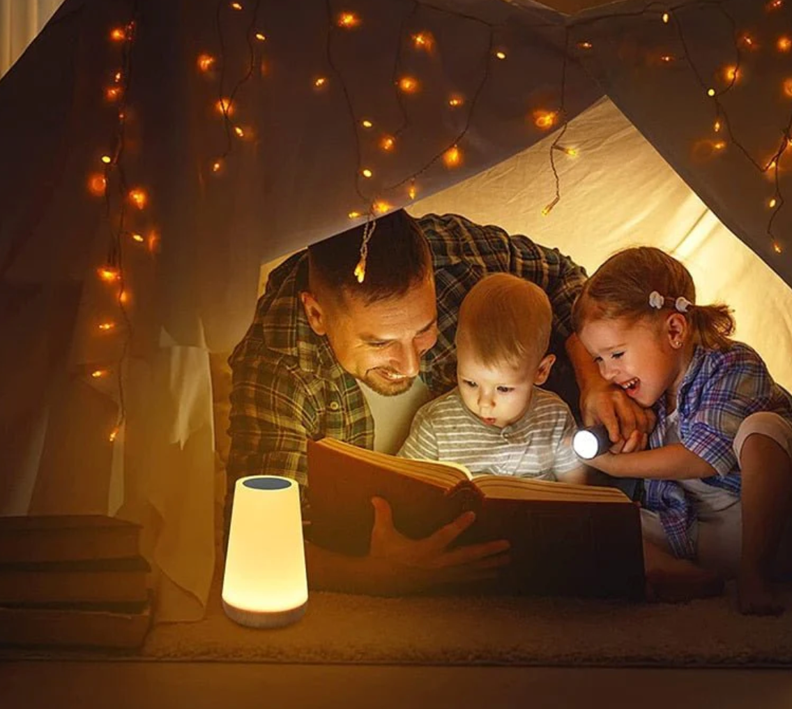 Trådløs RGB LED-Natlampe med Fjernbetjening