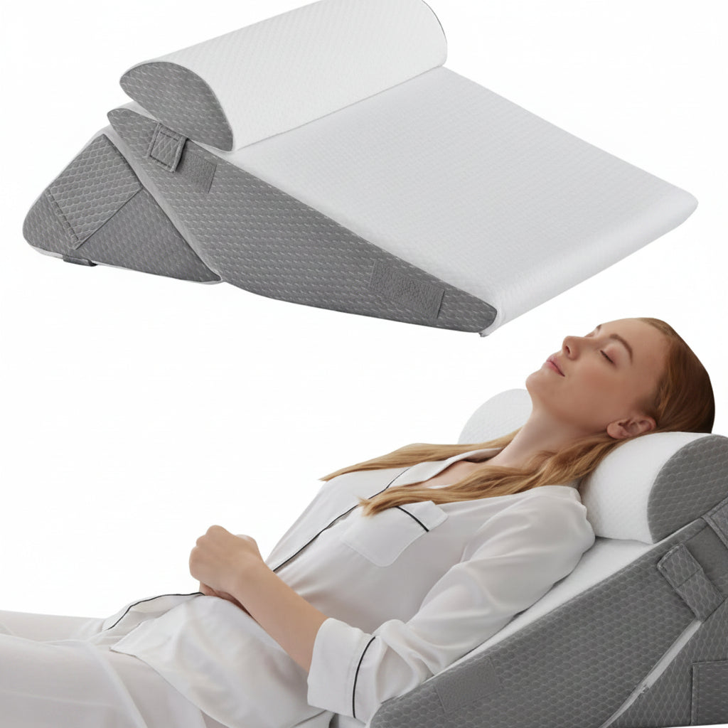 Justerbar Wedge‑Pude med Memoryfoam og Ergonomisk Elevation