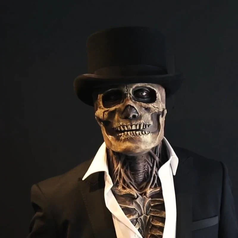 Halloween Skeletmaske I Latex Med Realistisk Horror Design