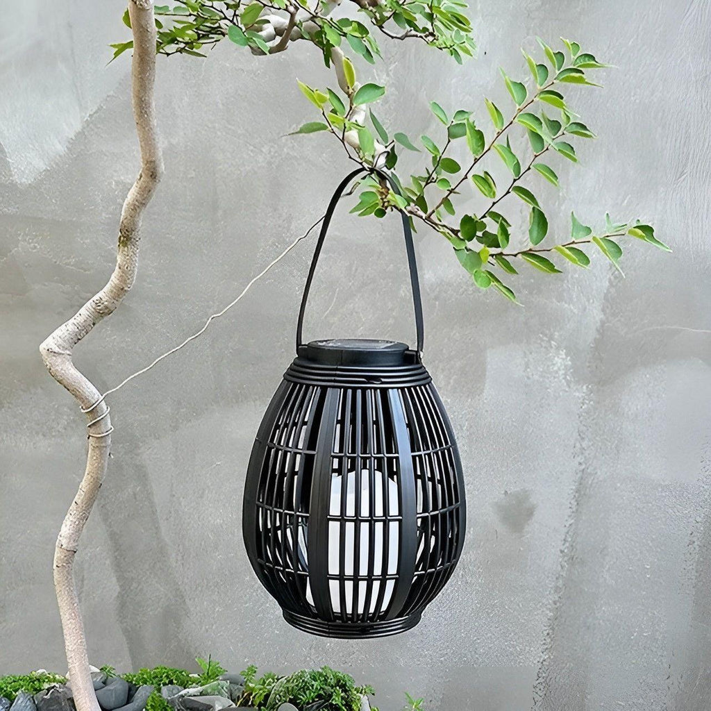 Rattan Udendørs Solcellelampe Med Automatisk Skumringslys Og Vejrfast Design