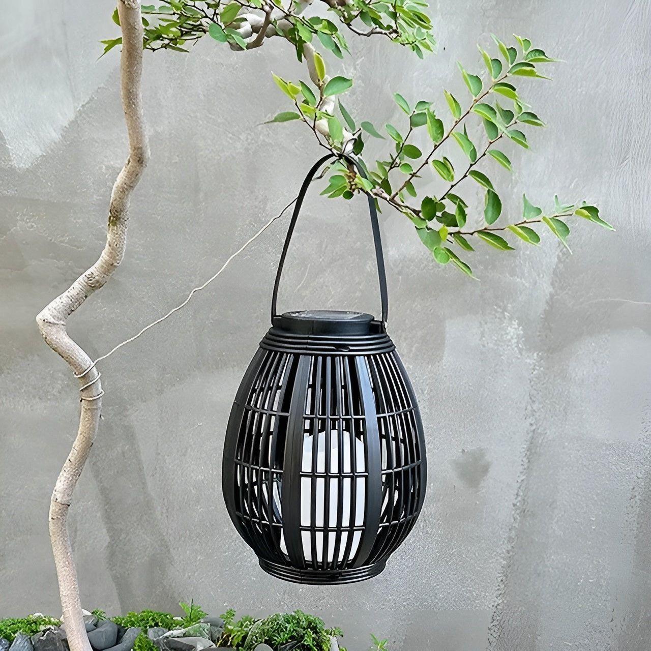 Rattan Udendørs Solcellelampe Med Automatisk Skumringslys Og Vejrfast Design