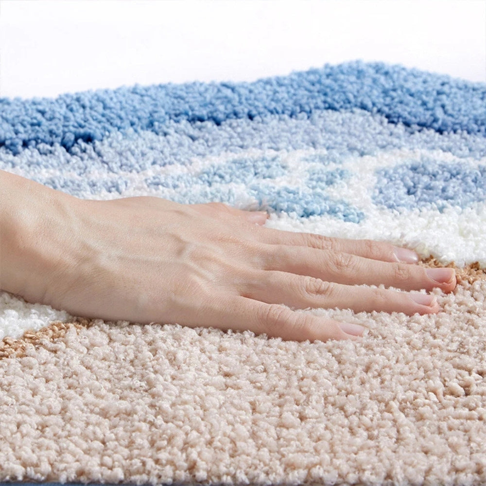 Bademåtte Af Mikrofiber Med Blød Struktur Og Skridsikker Bund
