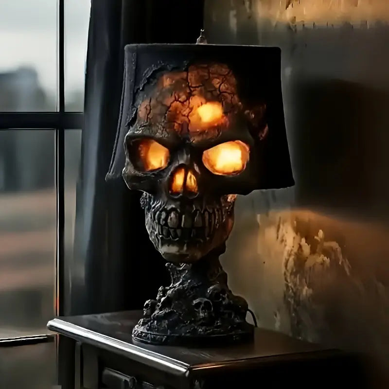 Dekorativ Lava Lampe med Skulpturel Kranieform