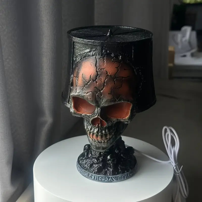 Dekorativ Lava Lampe med Skulpturel Kranieform