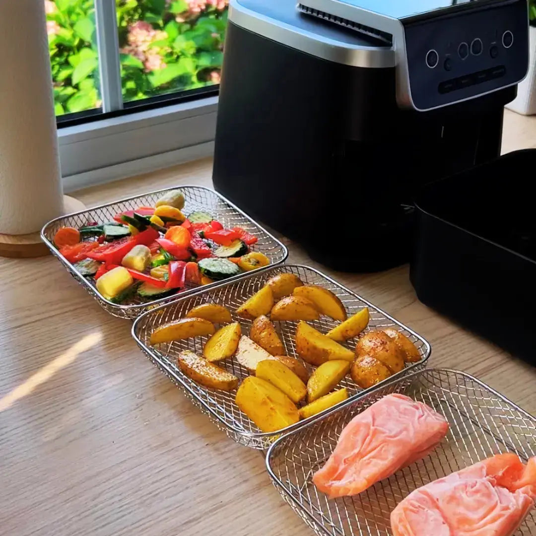 Stabelbare Airfryer Kurve Til Effektiv Og Smagfri Madlavning