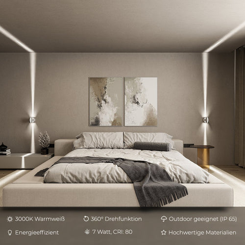 360° LED‑Væglampe i Moderne Minimalistisk Design