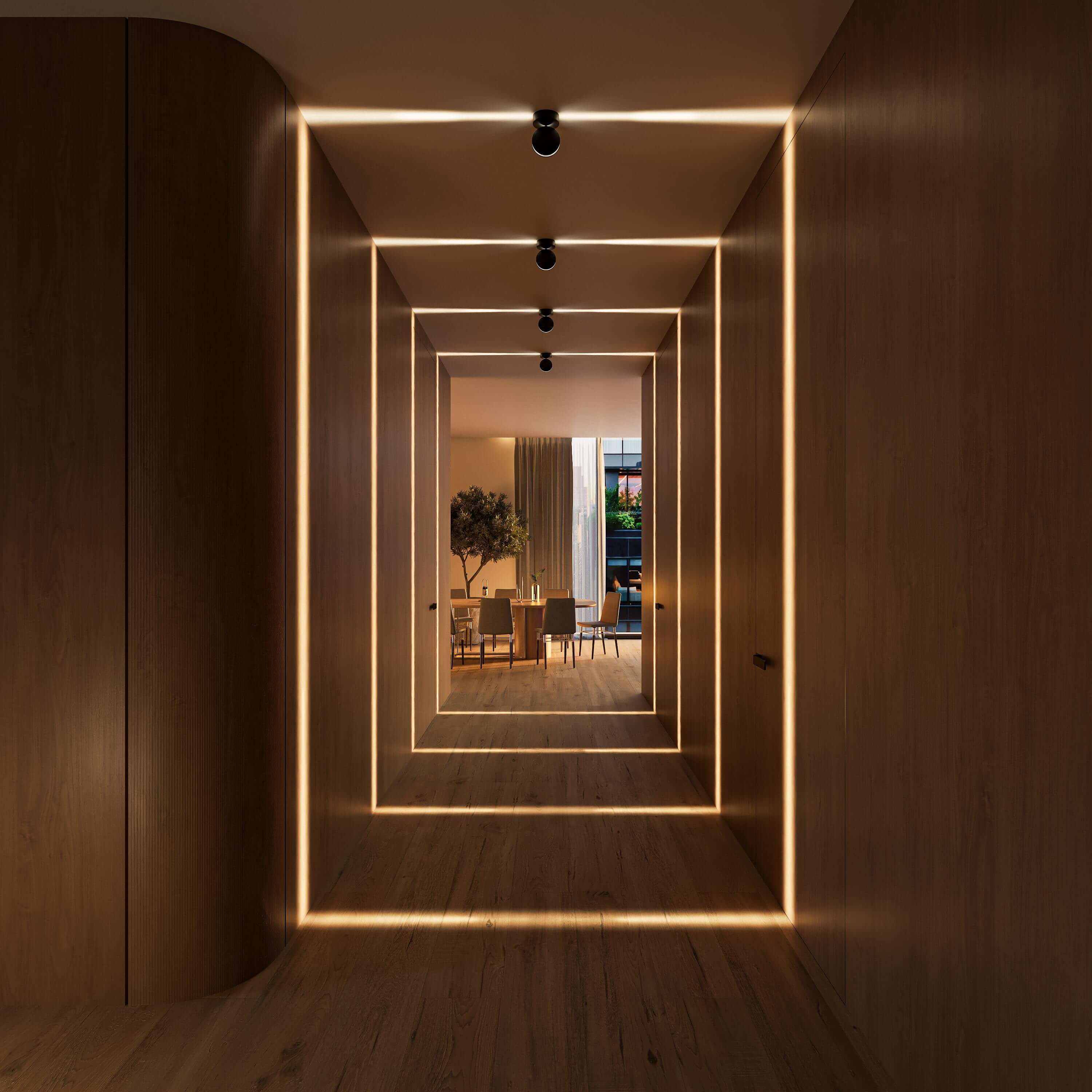 360° LED‑Væglampe i Moderne Minimalistisk Design