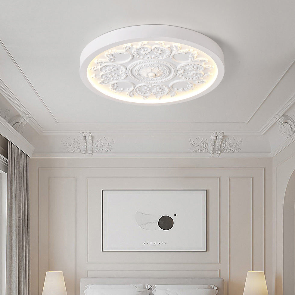 Moderne LED Loftlys Med Rundt Udskåret Design Og Fjernbetjening
