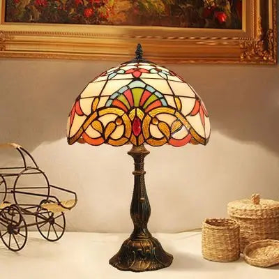 Bordlampe Kunstglas Klassisk Farvespil Led Arbejdslys