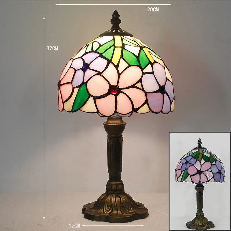 Bordlampe Kunstglas Klassisk Farvespil Led Arbejdslys