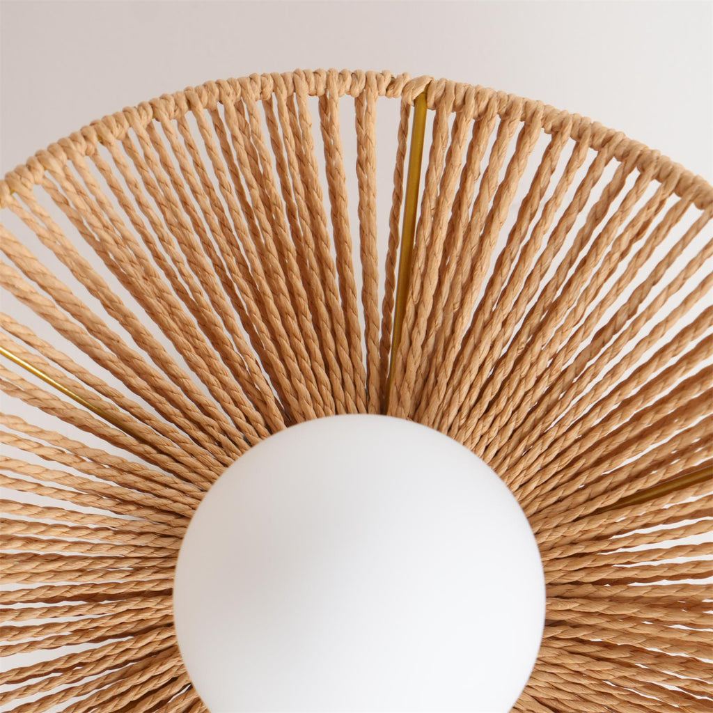 Loftlampe med Hampereb, Glas og Metal for Naturlig og Moderne Indendørs Belysning