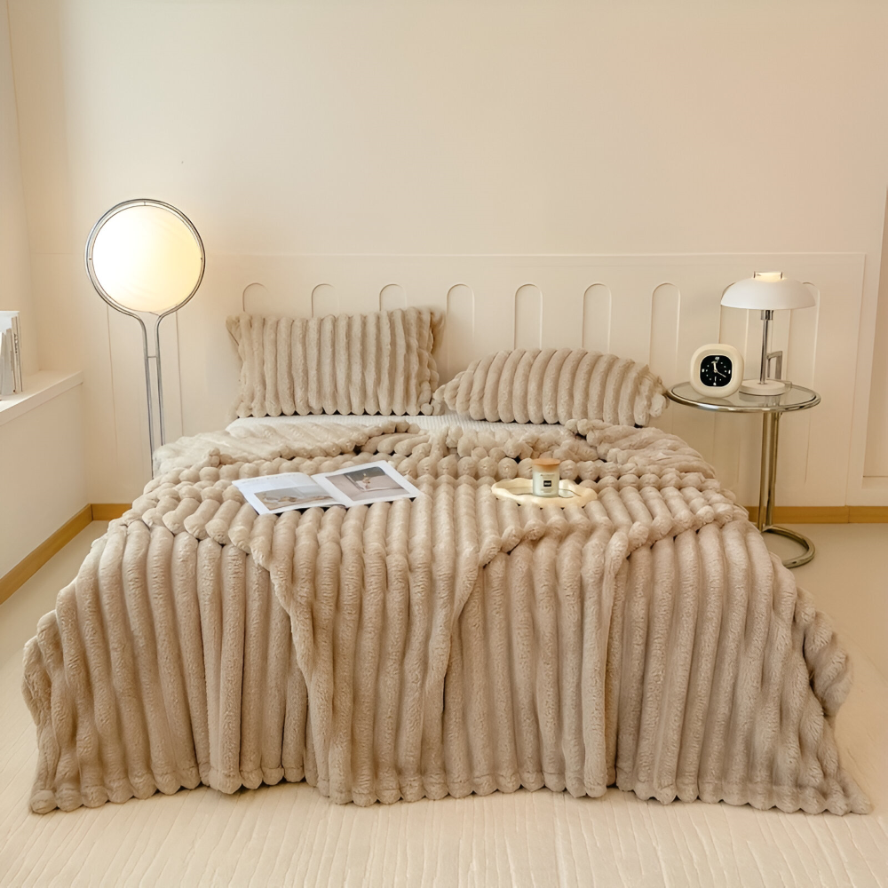 Blødt Fleeceplaid Med Elastisk Struktur Til Hygge I Alle Rum