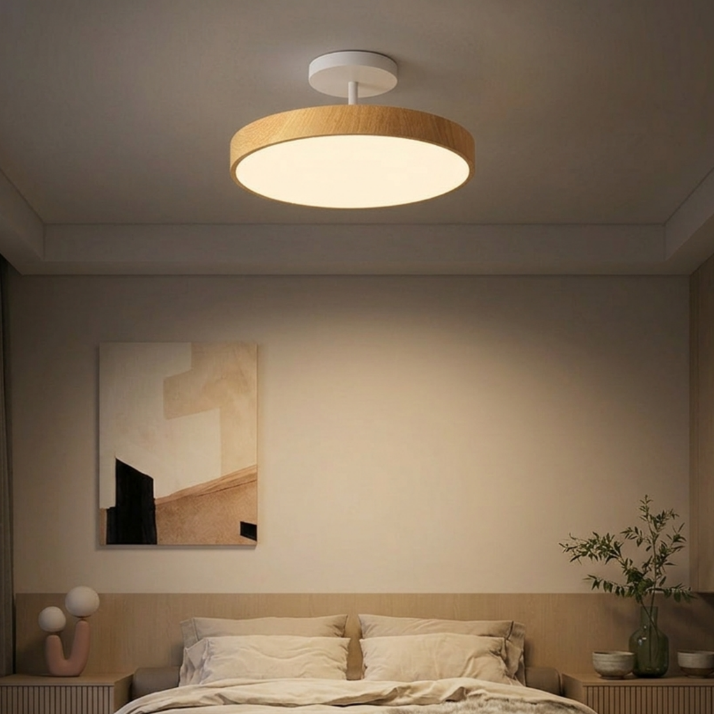 Loftlampe med Halvopbygget Design og Jævn Lysfordeling til Indendørs Rum