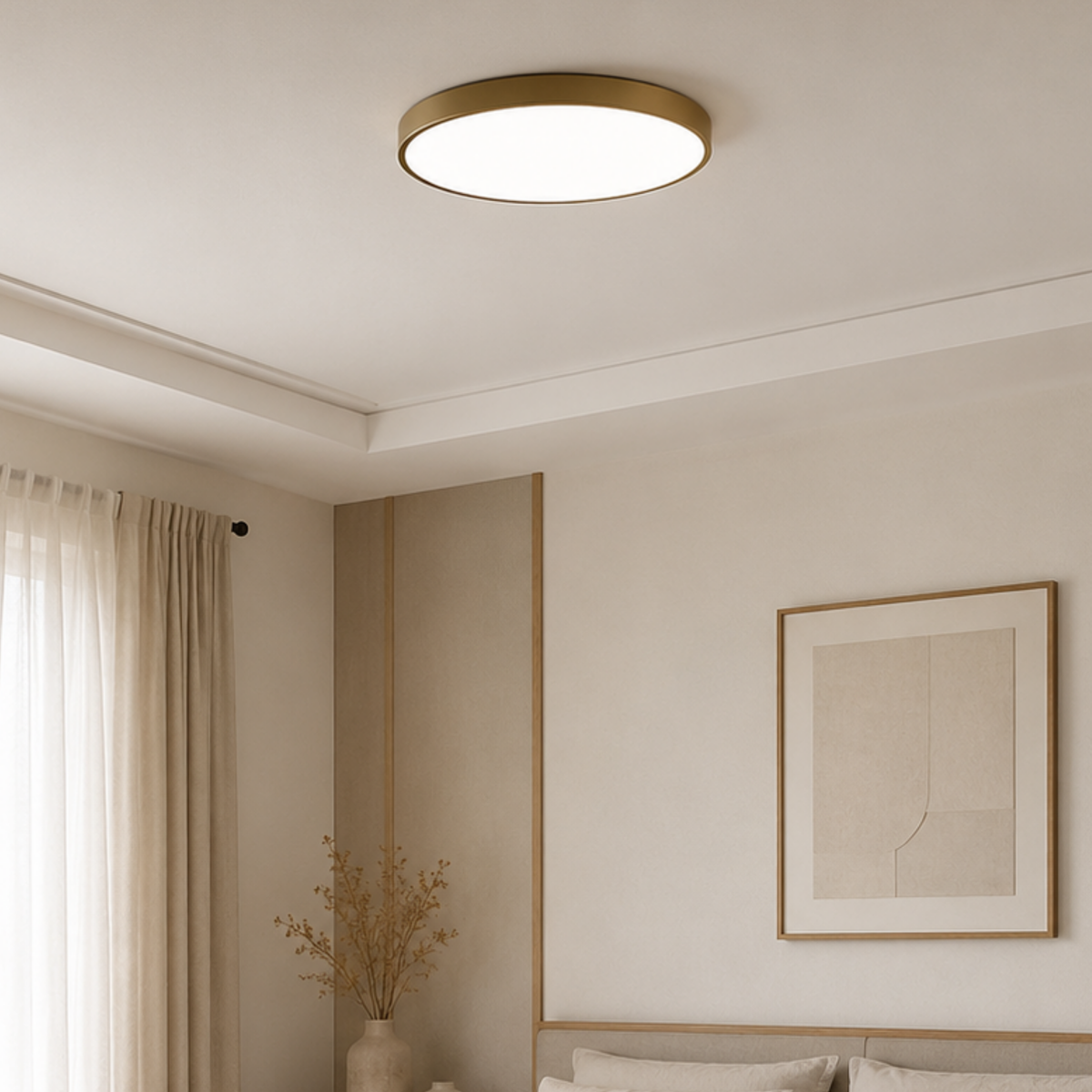 Moderne Rund LED Loftlampe med Klar Form og Stabil Konstruktion