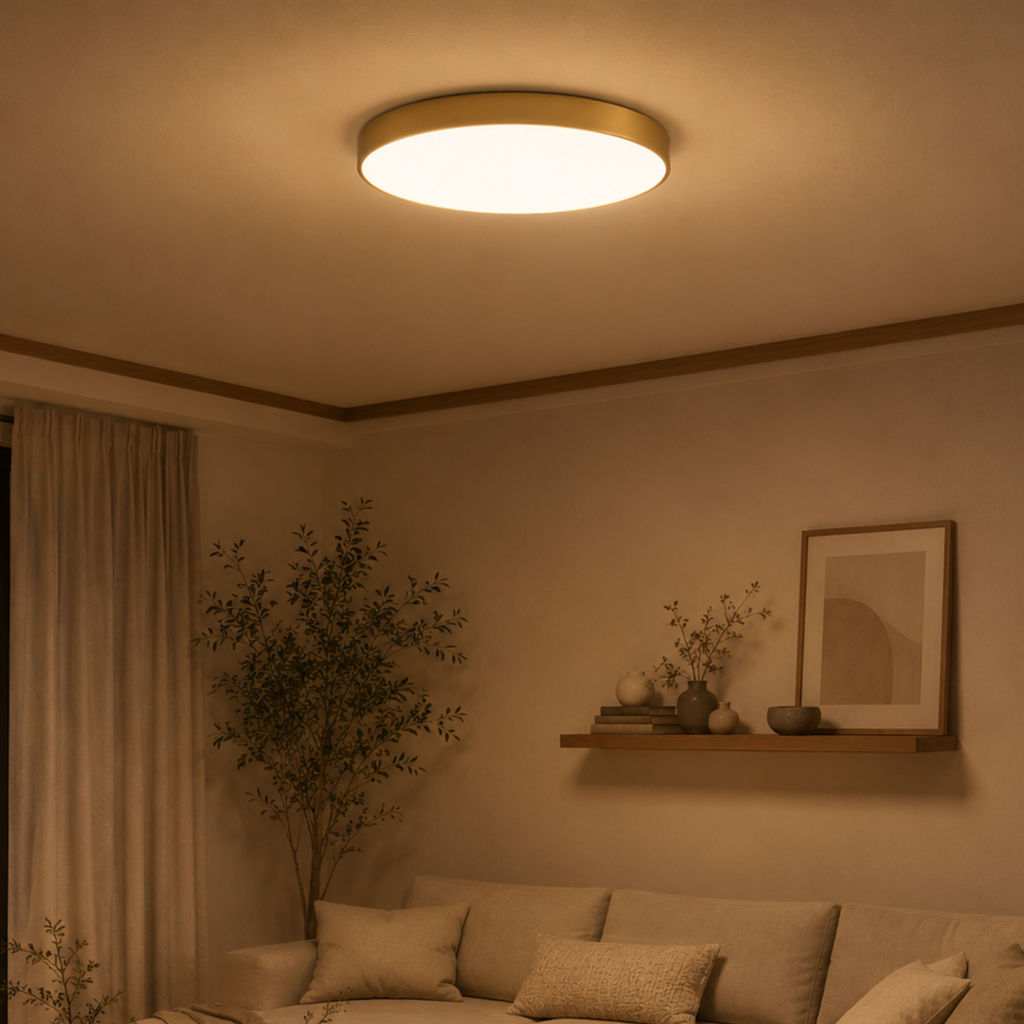 Moderne Rund LED Loftlampe med Klar Form og Stabil Konstruktion