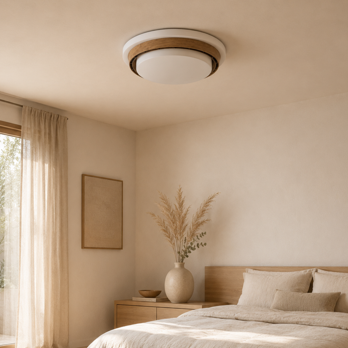 LED Loftlampe med Integreret Ventilator i Kompakt Format