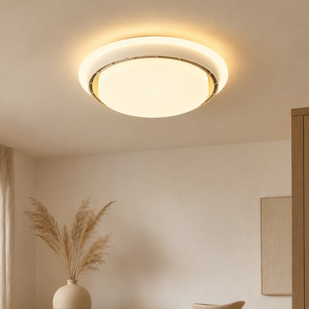 LED Loftlampe med Integreret Ventilator i Kompakt Format