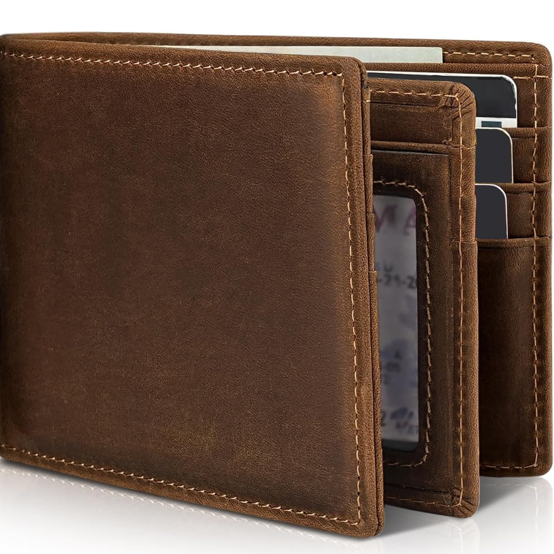 Herrepung I Ægte Læder Med RFID-Beskyttelse Og Slankt Design