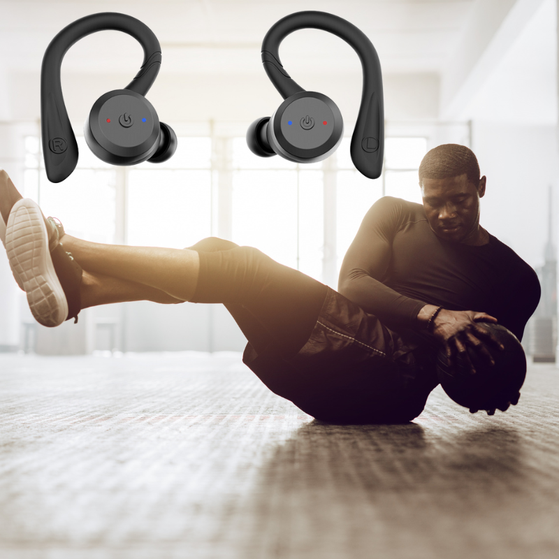 Trådløse Sportsøretelefoner Med IPX7 Vandtæt Design Og 20 Timers Afspilning
