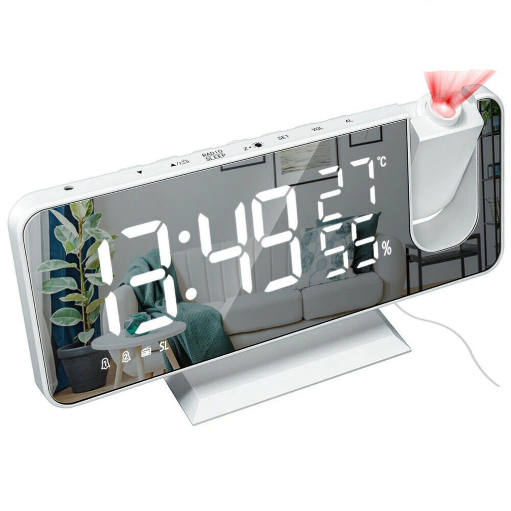 Vækkeur Med Tidsprojektion, LED-Display Og Multifunktionelt Design