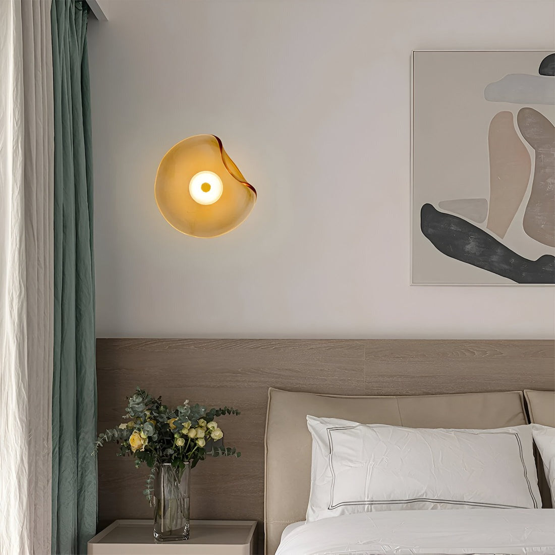 Væglampe Der Skaber Moderne Varm Glød Med Integreret Led Og Elegant Metal Glas Design