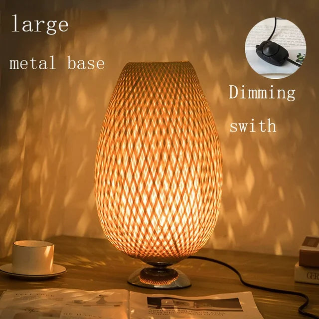 Bordlampe Bambu Klassisk Varm Naturlys